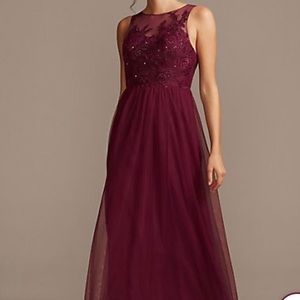 Wine bridesmaid dress